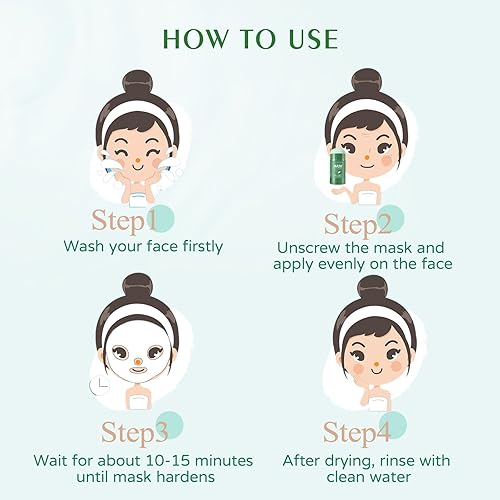 Miniatura 4 de Vemofoper Removedor de puntos negros con extracto de té verde, limpieza profunda de poros, máscara de arcilla verde para hidratar, purificar,