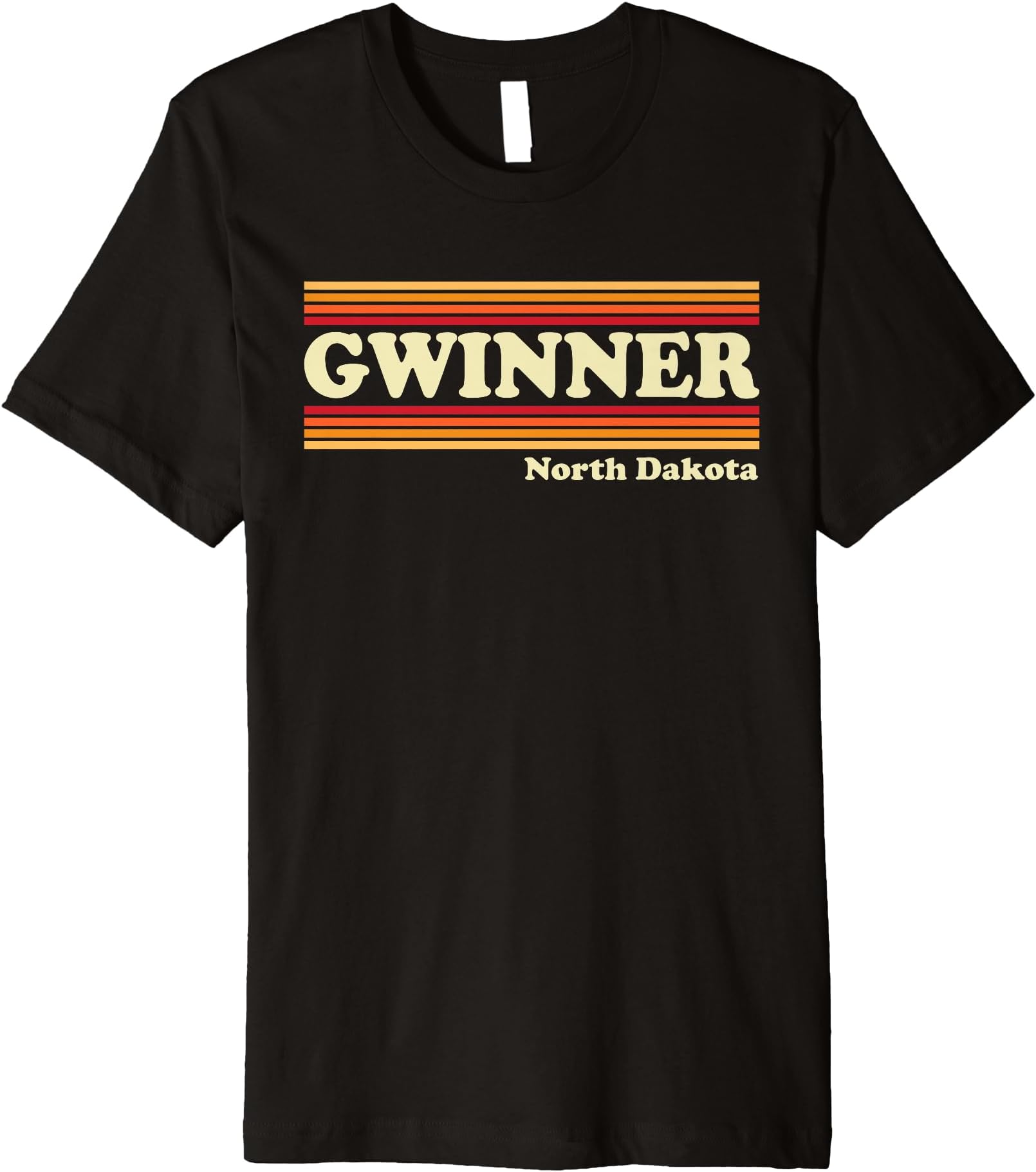 Vintage 1980s Graphic Style Gwinner, North Dakota Premium T-Shirt