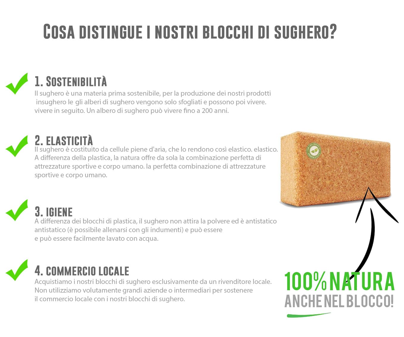 AMITYUNION Yoga Block Cork Set 2-100% Naturale - Hatha Klotz Anche per Principianti Meditazione e Pilates, Blocchi Yoga per Schiena