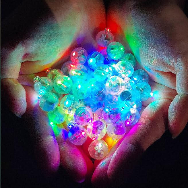 200Pcs Mini LED Ballon Lights Long Standby Time Waterproof Mini Light Round Ball Lamp for Latex Balloon Paper Lantern Party Wedding Festival Christmas Halloween Decorative (Color)