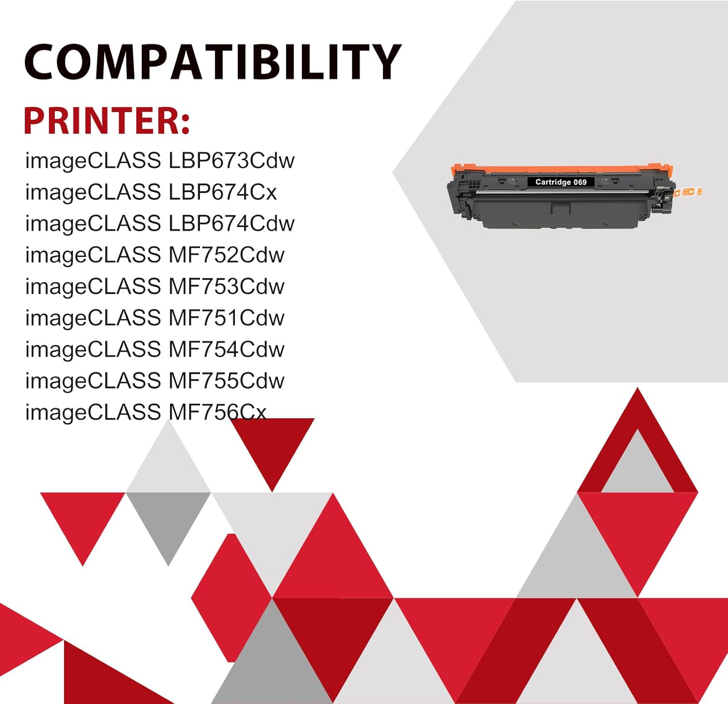 069 069H Toner Cartridge Set MF753Cdw Toner Compatible Replacement for Canon 069 069H for Canon Color ImageCLASS MF753Cdw MF751Cdw LBP674Cdw MF753 Printer Ink 4 Pack |Black Cyan Magenta Yellow|