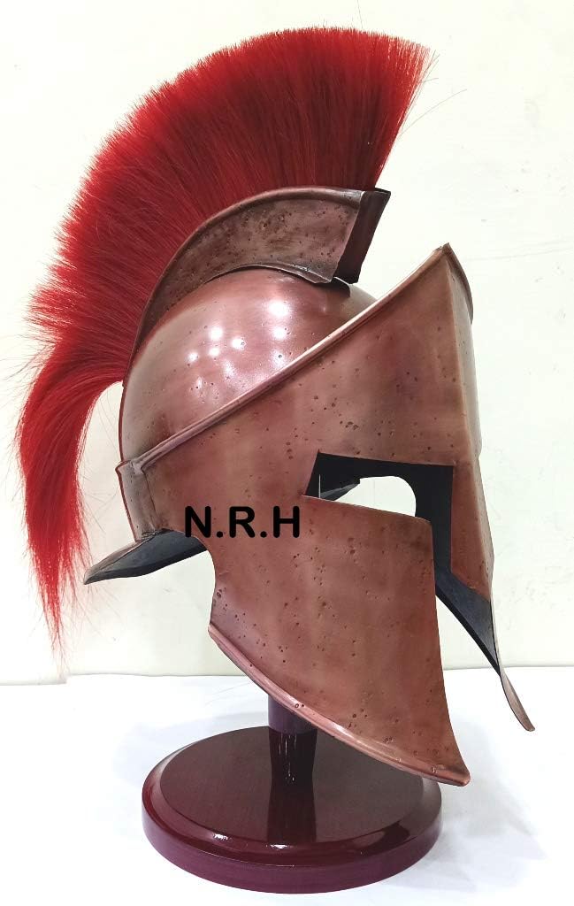 Medieval 300 Movie Authentic Helmet Copper Armour King Leonidas Greek Spartan Roman Halloween Helmet W Stand