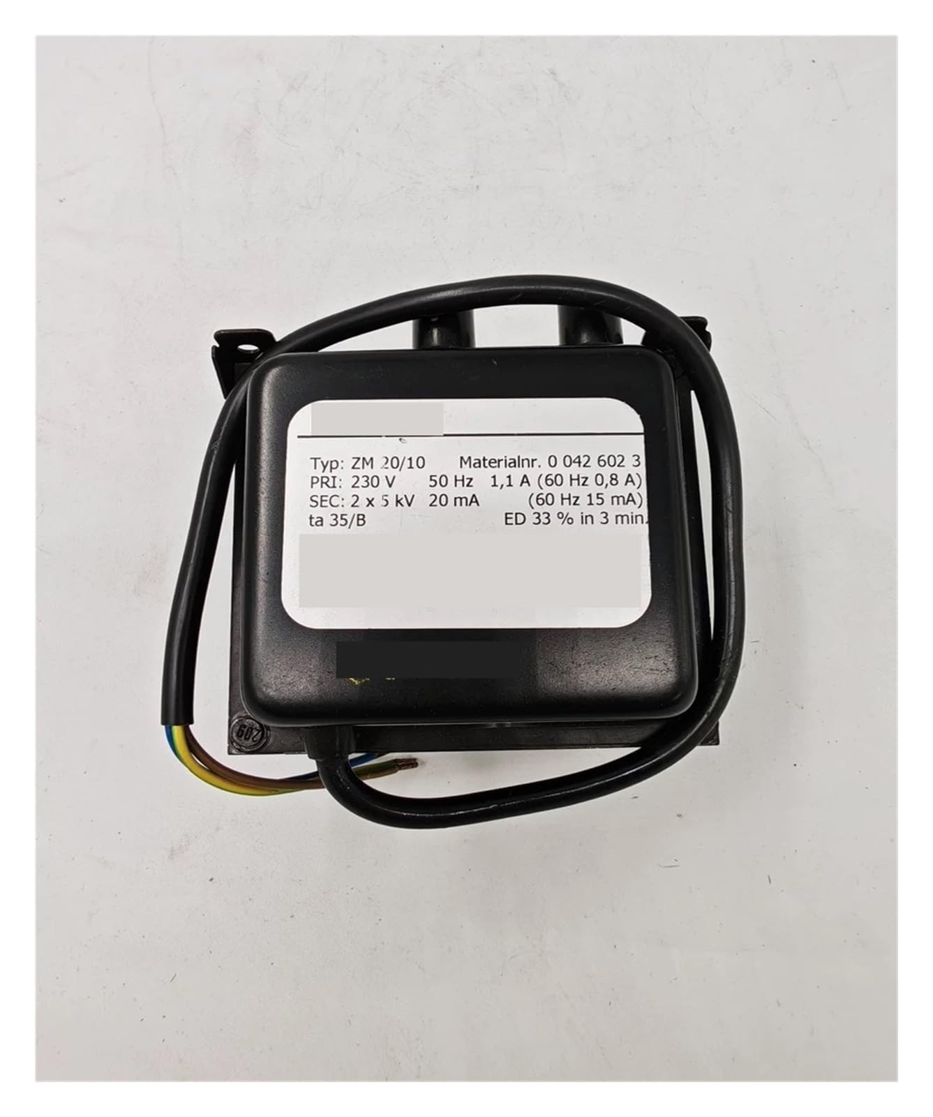 VXVUQRQVH Ignition transformer ZM20/10 230V input 2x5KV output