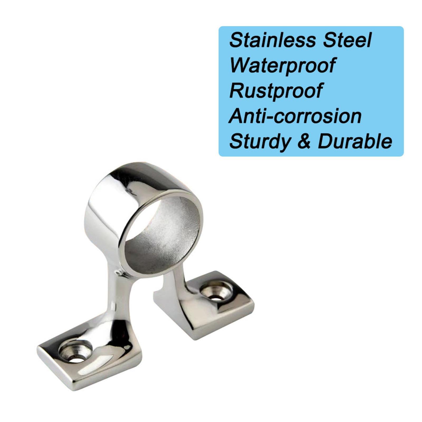 Lot de 2 fixations de main courante de bateau en acier inoxydable de 25 mm pour bateaux et yachts