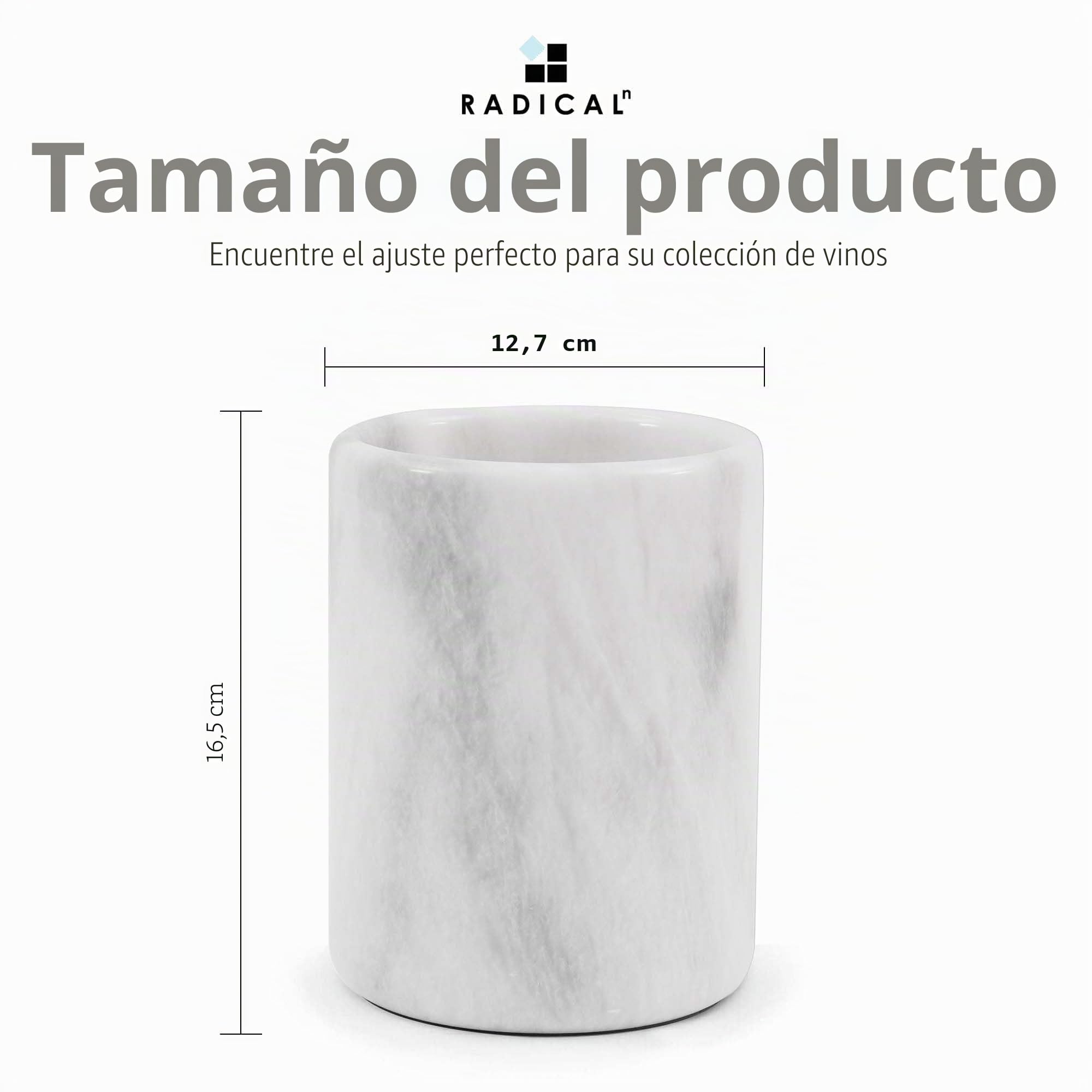 Enfriador de vino hecho a mano de mármol - 5 x 5 x 6.5 pulgadas de alto portátil decoración del hogar y la cocina - enfriador de champán mejor para utensilios de cocina