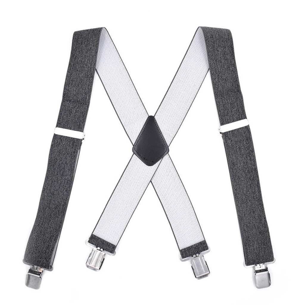 Tirantes for Adultos de 5cm de Ancho X Tirantes for Hombre en la Espalda, 4 Clips, cinturón elástico Ajustable