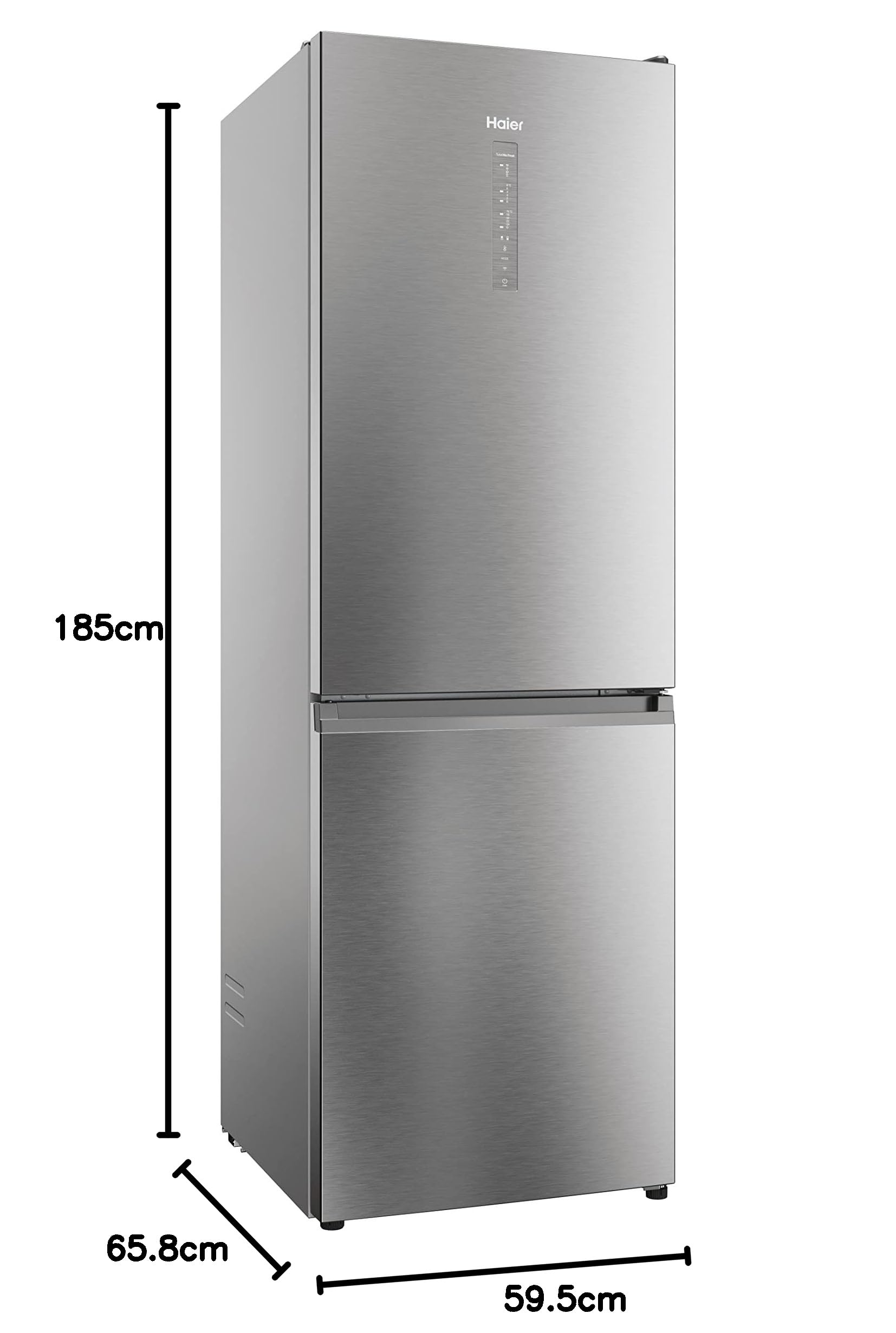 Haier 2D 60 SERIE 3 HDW3618DNPK - Frigorifero-congelatore combinato con frontale in acciaio inox, Total No Frost, app Smart hON, HumidityZone, capacità utile XXL, silenzioso, solo 36 dB (A), inox