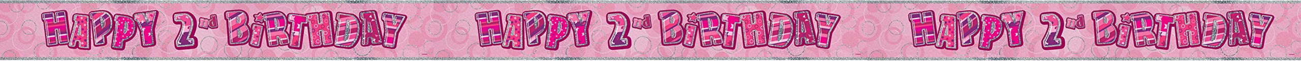 Unique Party 92068 - 9ft Foil Glitz Pink Happy 80th Birthday Banner — view 229