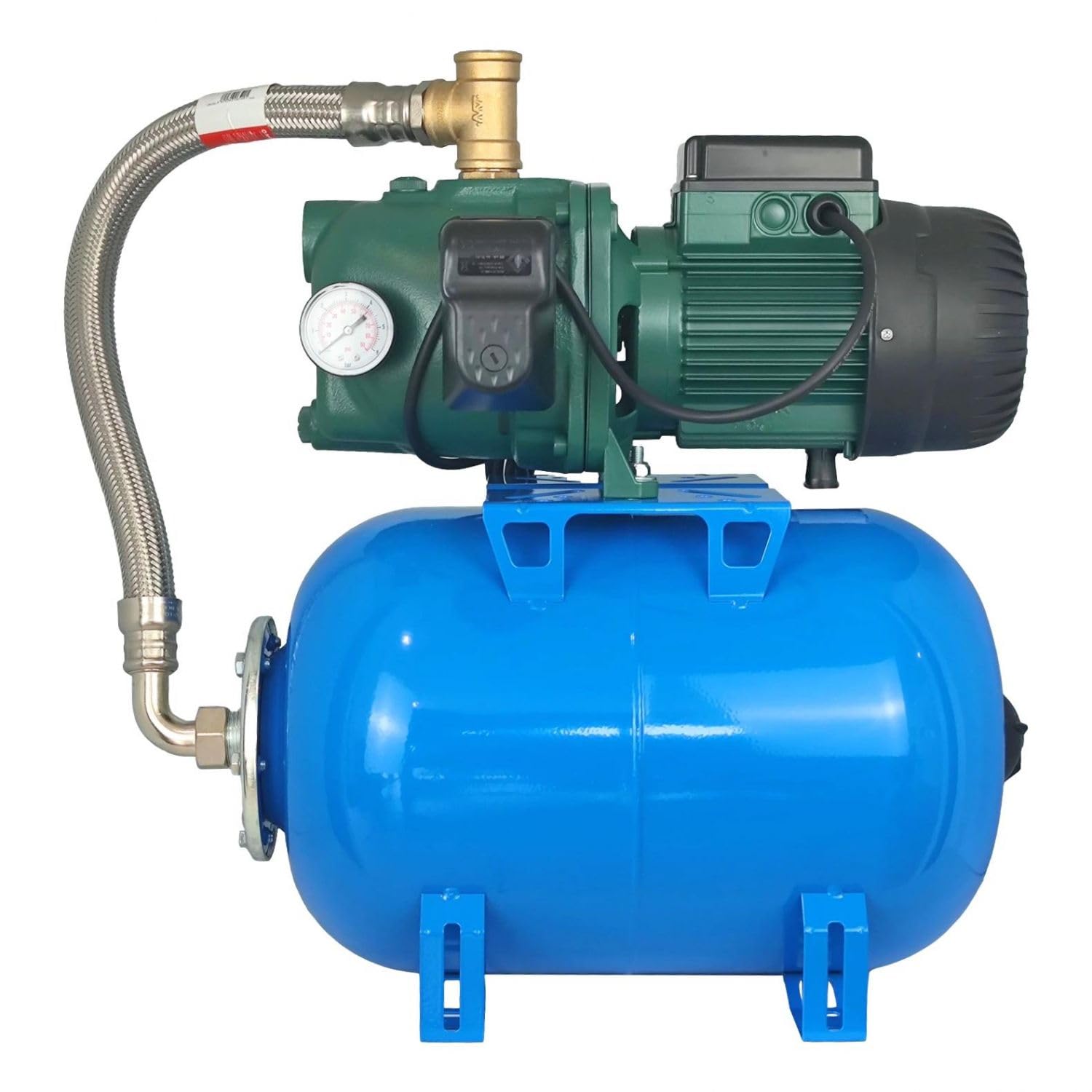Pompe Surpresseur Eau 550w 3300 L/h Réservoir 24l - 3 Bars Avec Manomètre Et Pressostat