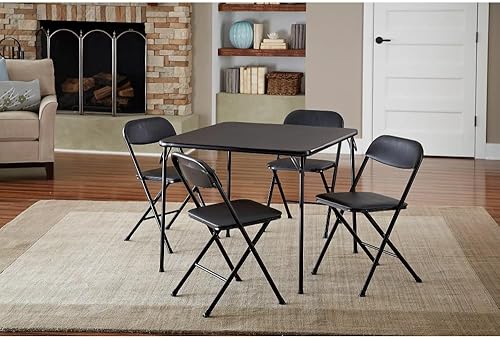 Miniatura 2 de Juego de comedor al aire libre para 4 personas con mesa de comedor de patio, sillas plegables, muebles de patio modernos, juego de mesa de comedor,