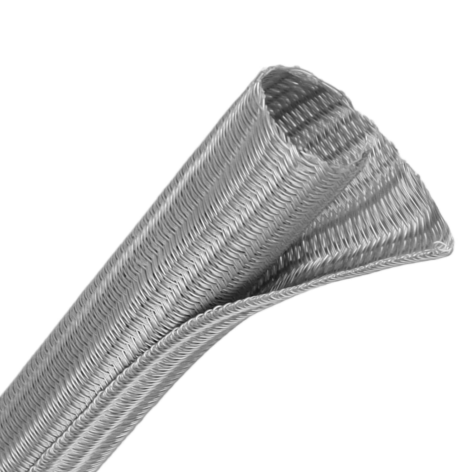Wire Loom Tubing, 10ft Split Braided Cable Management Sleeve, Flexible Mesh Cord Protector Cable Sleeve for TV Computer (Grey, 5/8") — image 1