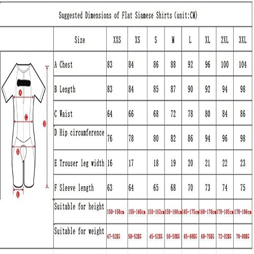 Triathlon Tri Suit - Triathlon Suit Short Sleeve Jersey+Short Legs Skinsuit Tri Kit- Men's Cycling Jersey 158 (Color : B, Size : Xx-Large) #TOP1
