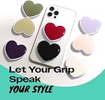 On The Grip Macaron Heart Cellphone Grip (Adhesive Type, Black)