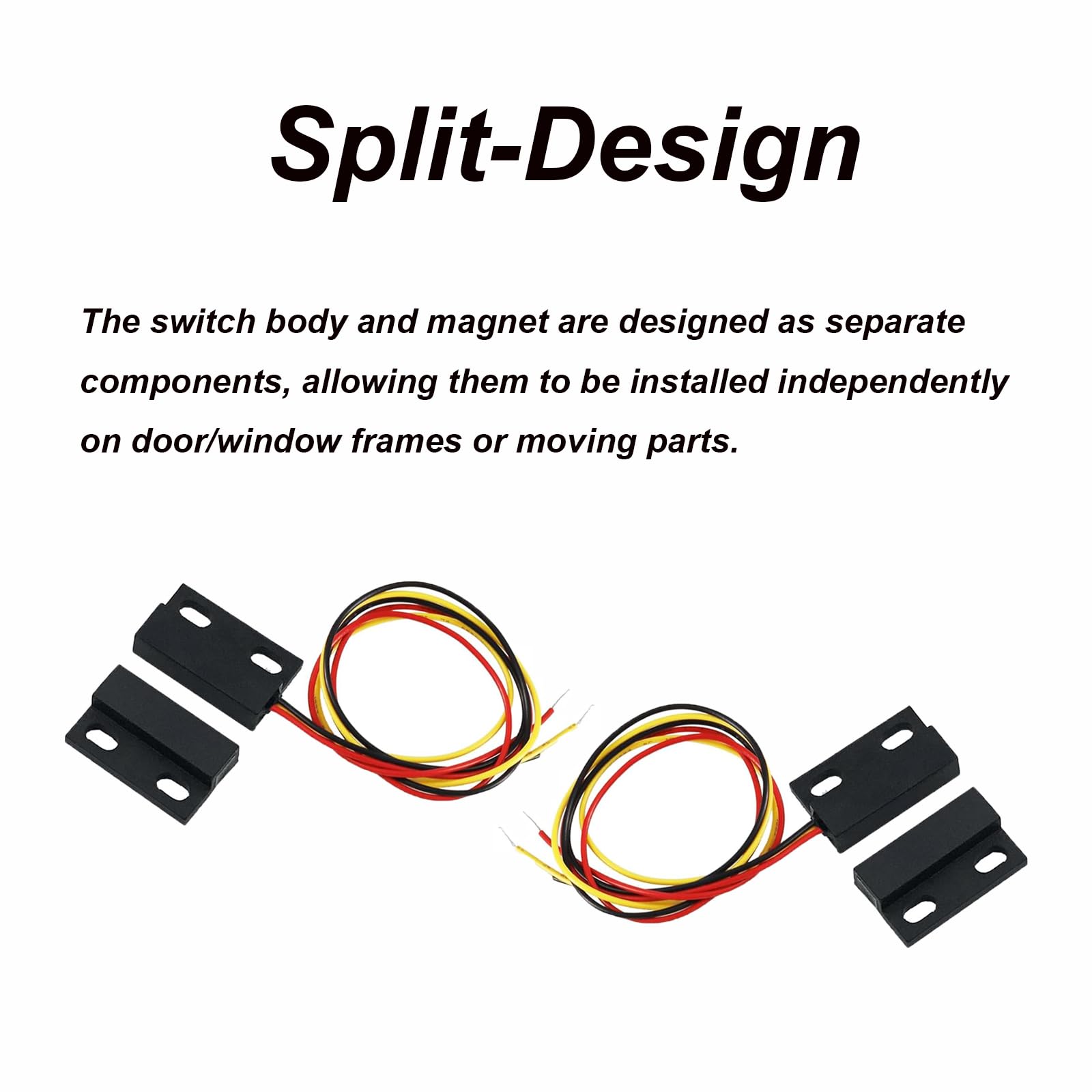8 interruptores magnéticos de lengüeta, sensor de contacto de puerta de ventana de seguridad empotrable derecho, accesorios de interruptor de inducción magnético para puerta