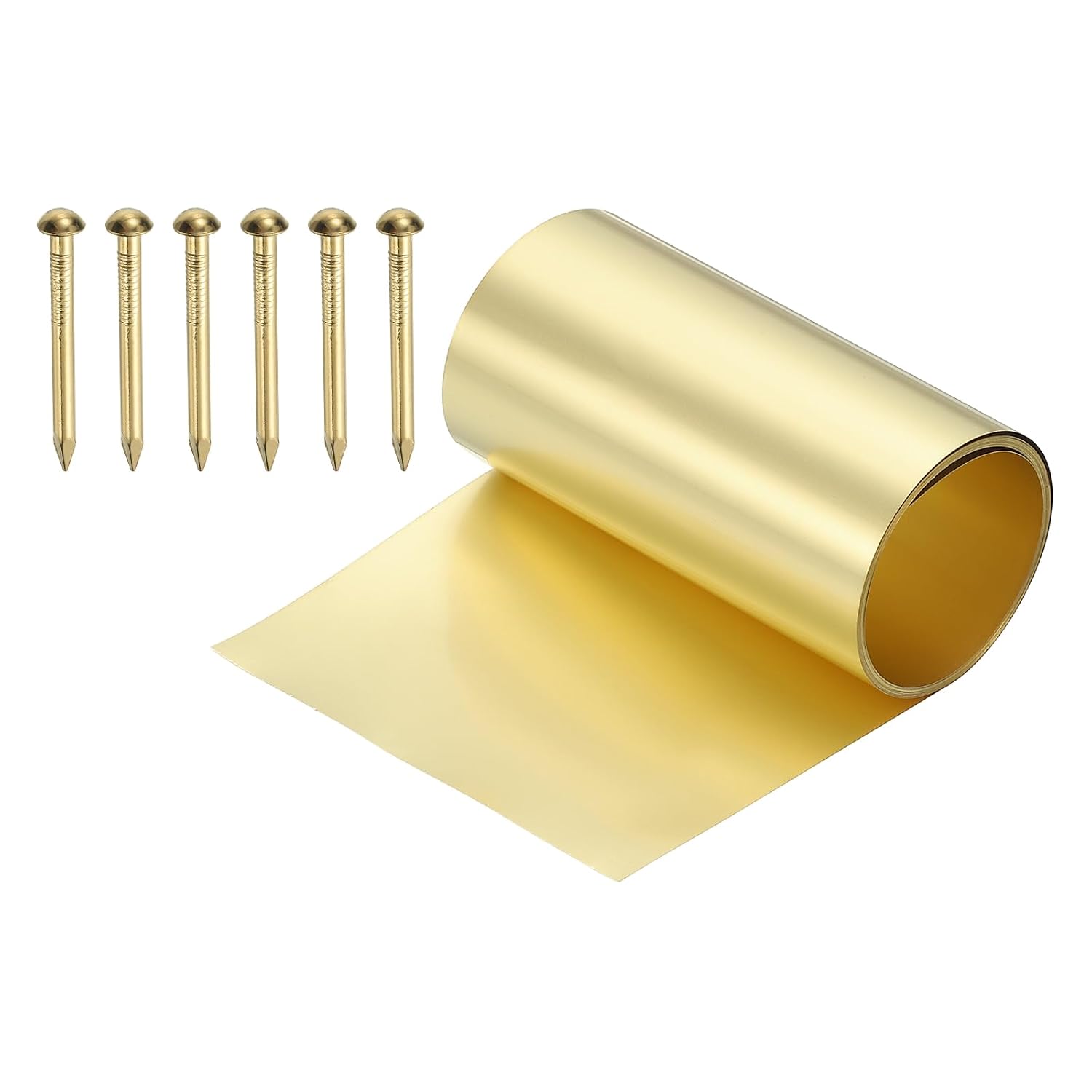 PATIKIL Metal Film Brass Foil Plate, 38 Gauge x 2.4" x 78" H62 Metal Foil Plate Copper Strip Brass Roll for DIY Crafts Electrical Repairs DIY Projects Grounding, Brassy(2.4" Width)