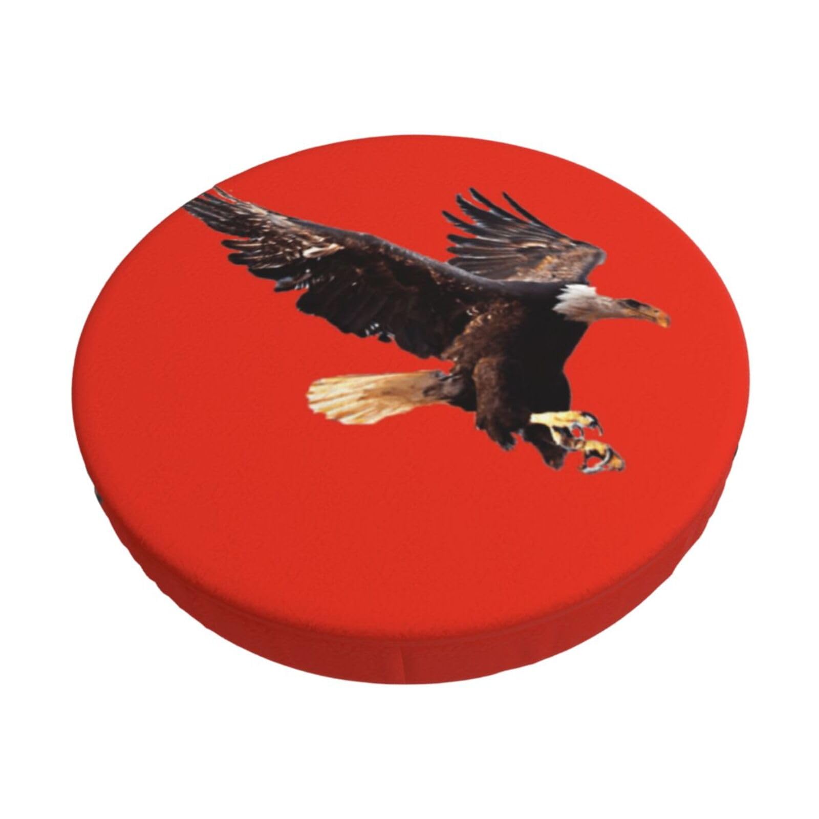 ACVnbm Eagle Print Round Bar Chair Cushion Cover, Elastic Chair Protector For Kitchen Bar Dining