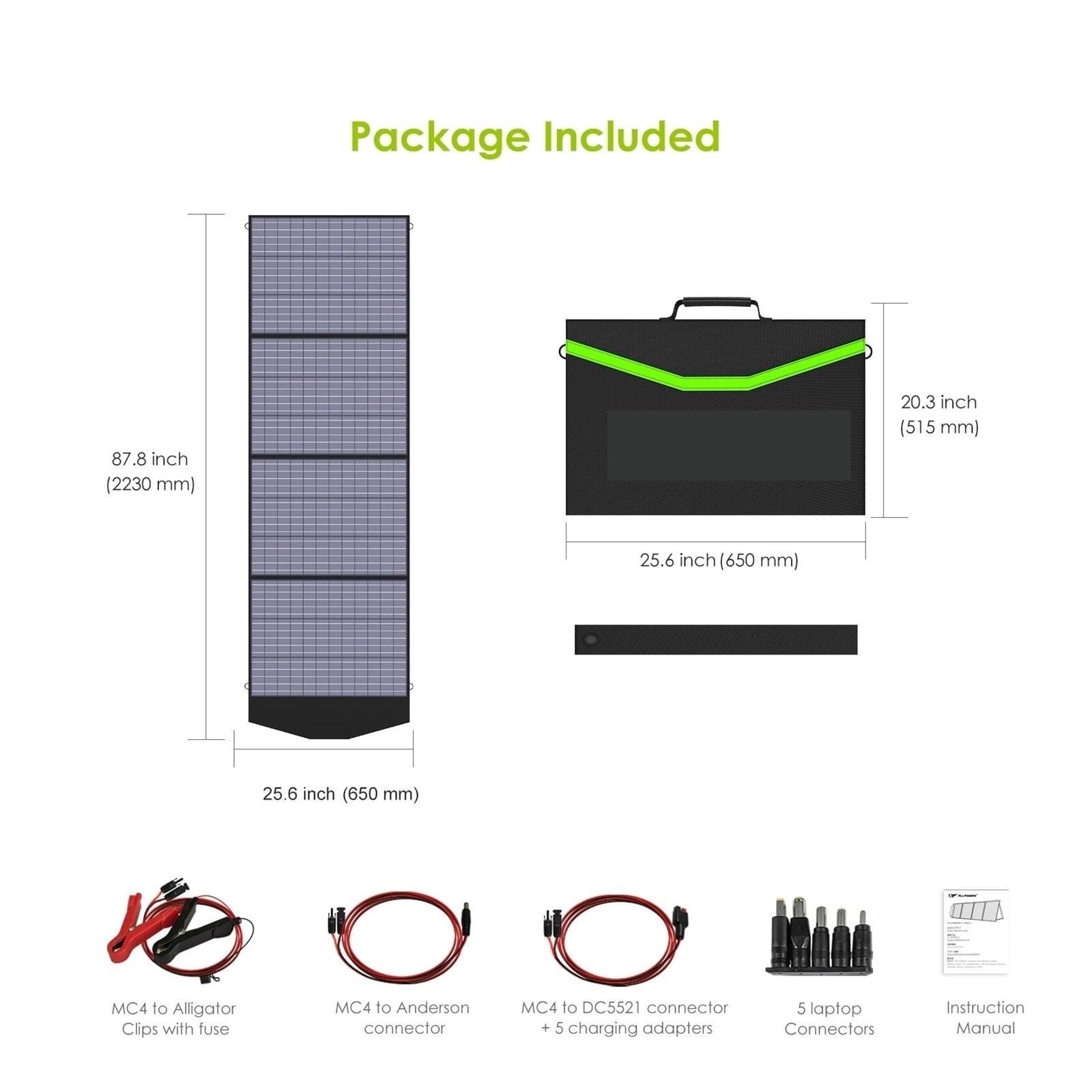 Składany Panel Słoneczny, Składany Panel Solarny 200W Ładowarka Solarna,do domu, na kemping | Do Zasilania, Laptopa, Generatora Solarnego, Wędkarstwa