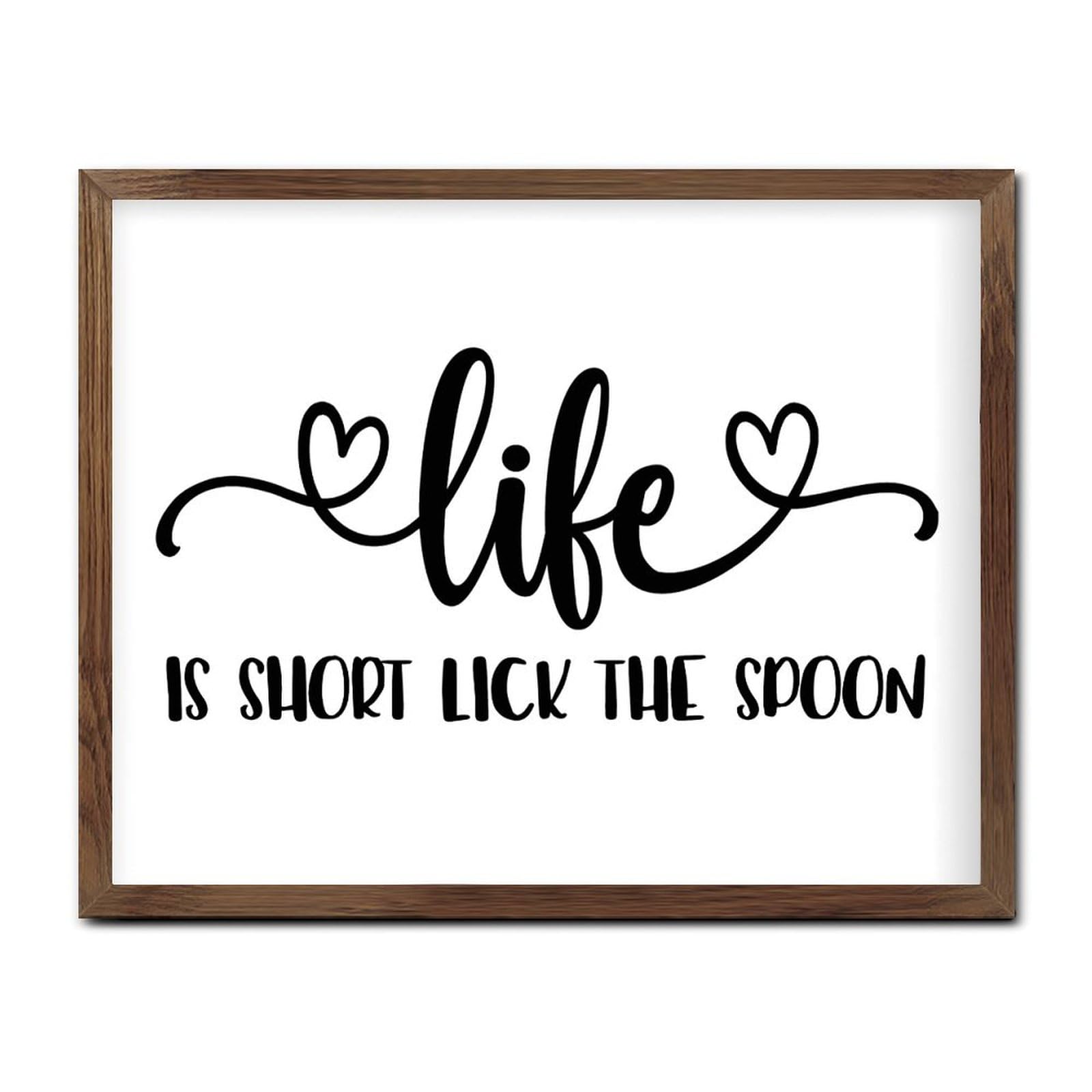 Décoration murale Life Is Short Lick The Spoon grand format vertical en bois