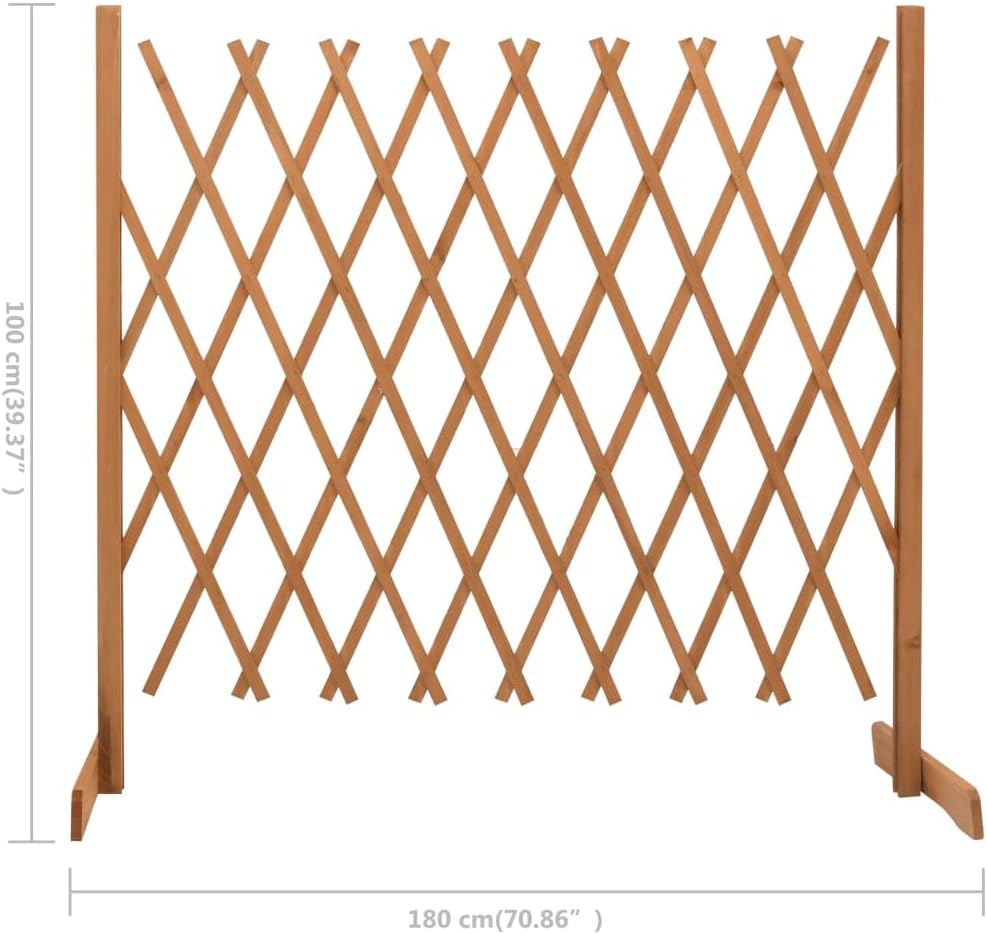 vidaXL Trellis Fence, Garden Trellis for Climbing Hanging, Lattice Fence for Outdoor Garden, Plant Support, Orange 70.9"x39.4" Solid Firwood