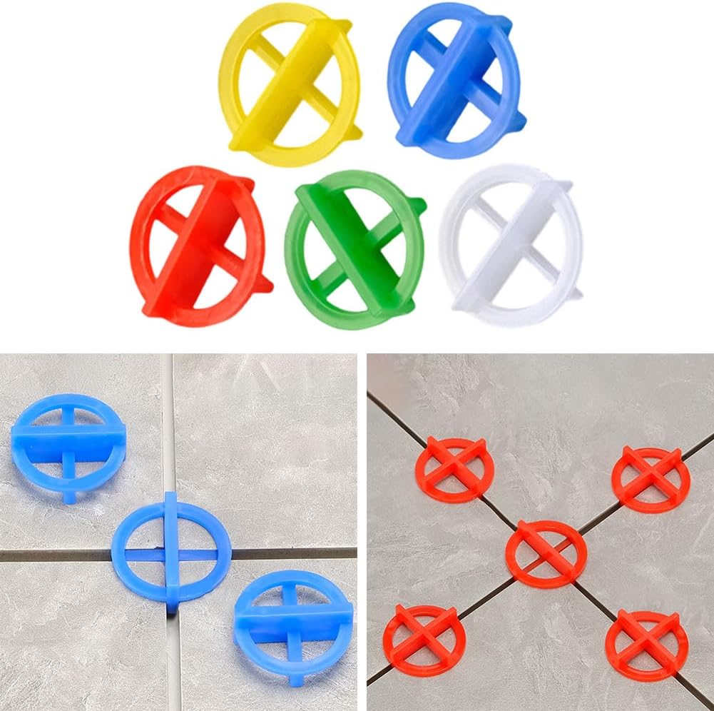 Tile Spacers 500/1000Pcs Tile Leveling System Spacers Clips Wedge for Floor Wall For Tiling with Plastic Material and Size Range 1 to 3mm(1000Pcs,2.5mm)