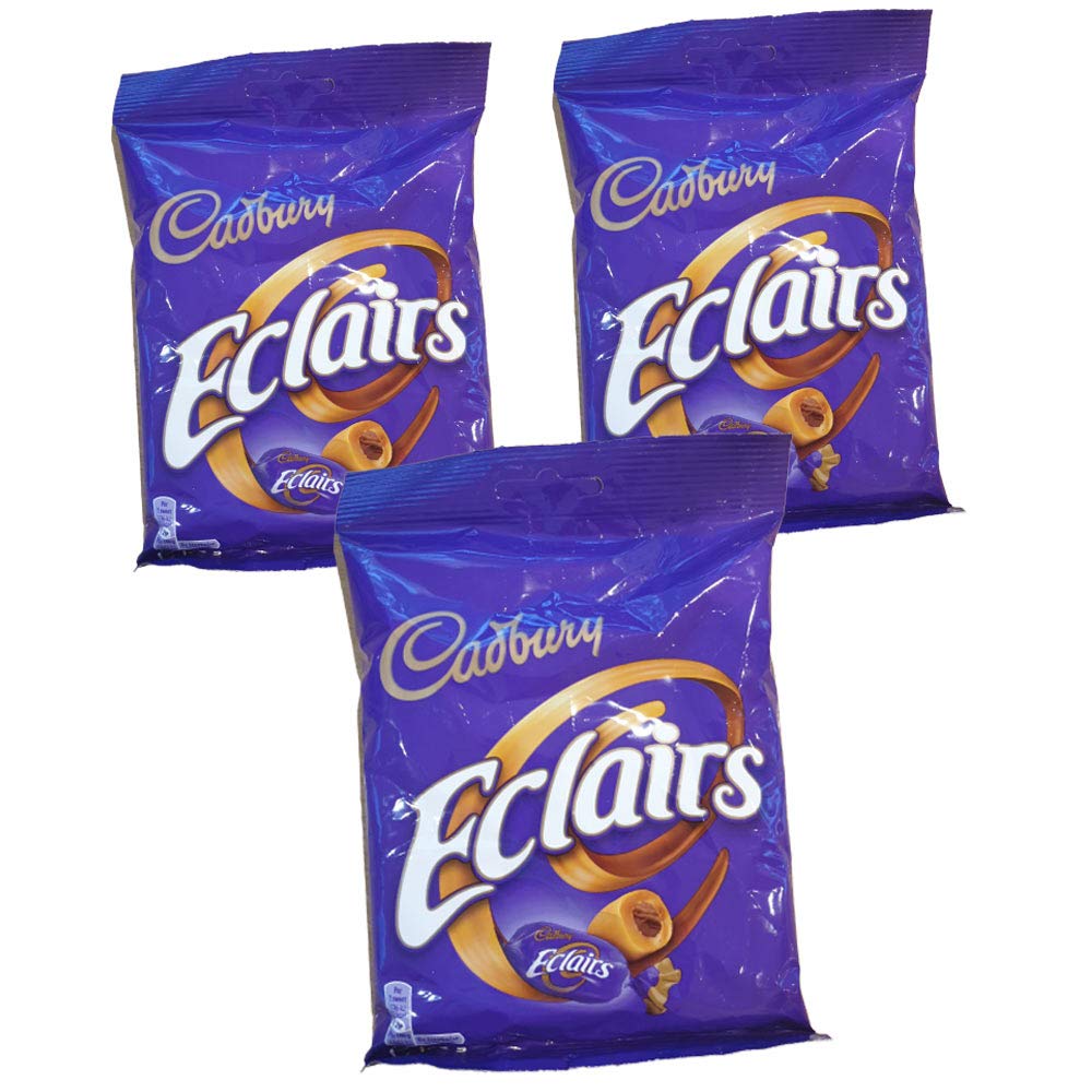 Cadburys Choclate Eclairs 3 x 130g Caramels with Chocolate centres.