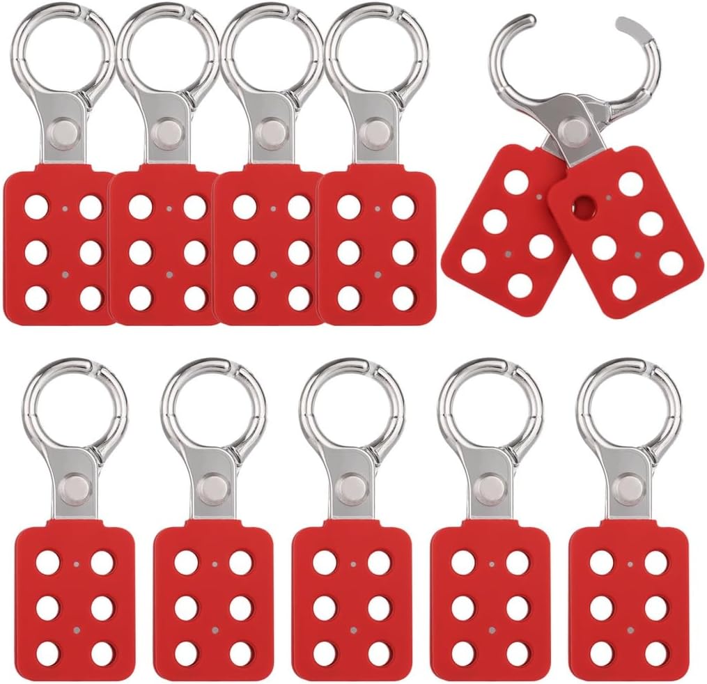 10 Pcs 6-Hole Interlock Hasp, Maintenance Shutdown Safety Padlock Hasp, Lockout Tagout Hasps For Multiple Management, Aluminum Insulated Safety Lock Hasp