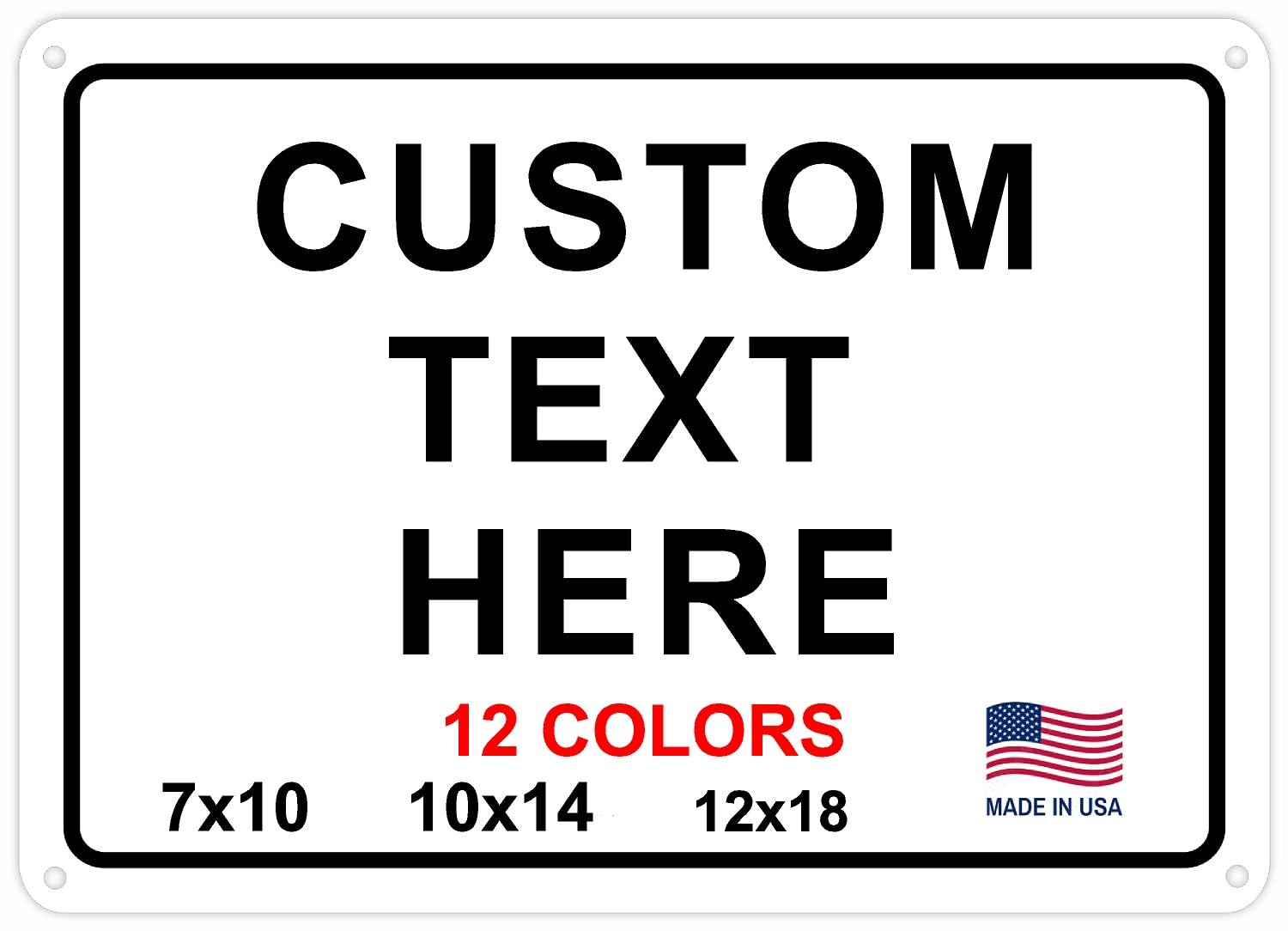 Custom Signs Outdoor Metal for Home Office Business, Personalized, Door, Porch, Delivery, Man Cave, Shop, Garage, Street. For Outside or Inside Use.