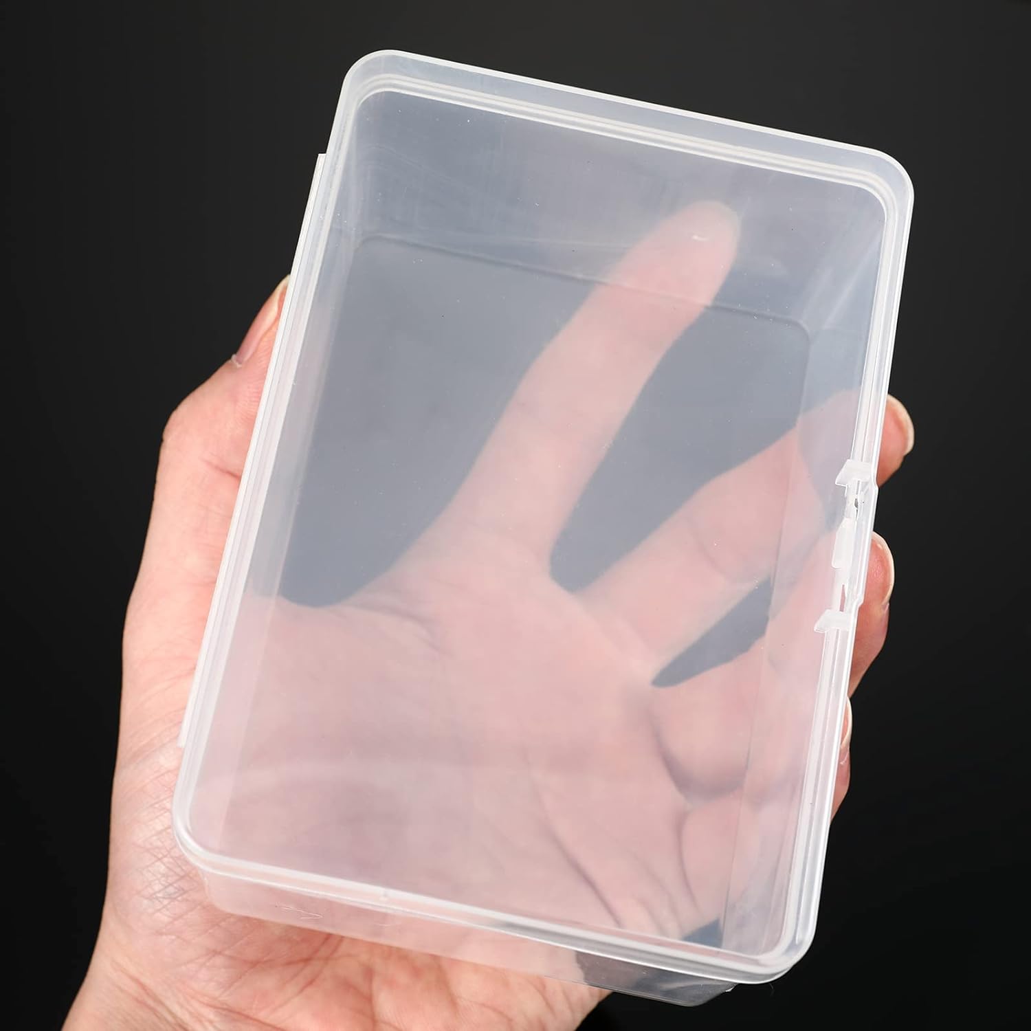 Vicenpal Playing Card Boxes Snaps Closed Clear Plastic Cases Poker Gaming Playing Cards Trading Card Storage Boxes Compatible with MTG TCG 100 Game Cases 4.3 x 2.95 x 2.2 Inches(4 Pcs)