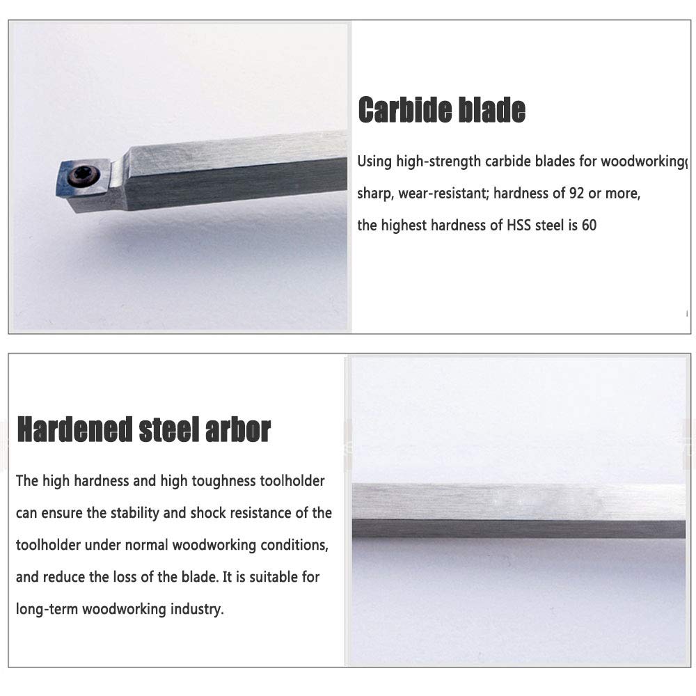 Scalpello per Tornio, Utensile per Tornitura Del Legno, Scalpello per Tornio con Punta con Inserto Quadrato in Carburo da 11 Mm con Bordo Dritto per Hobbisti Del Legno, Fai da Te, Falegname
