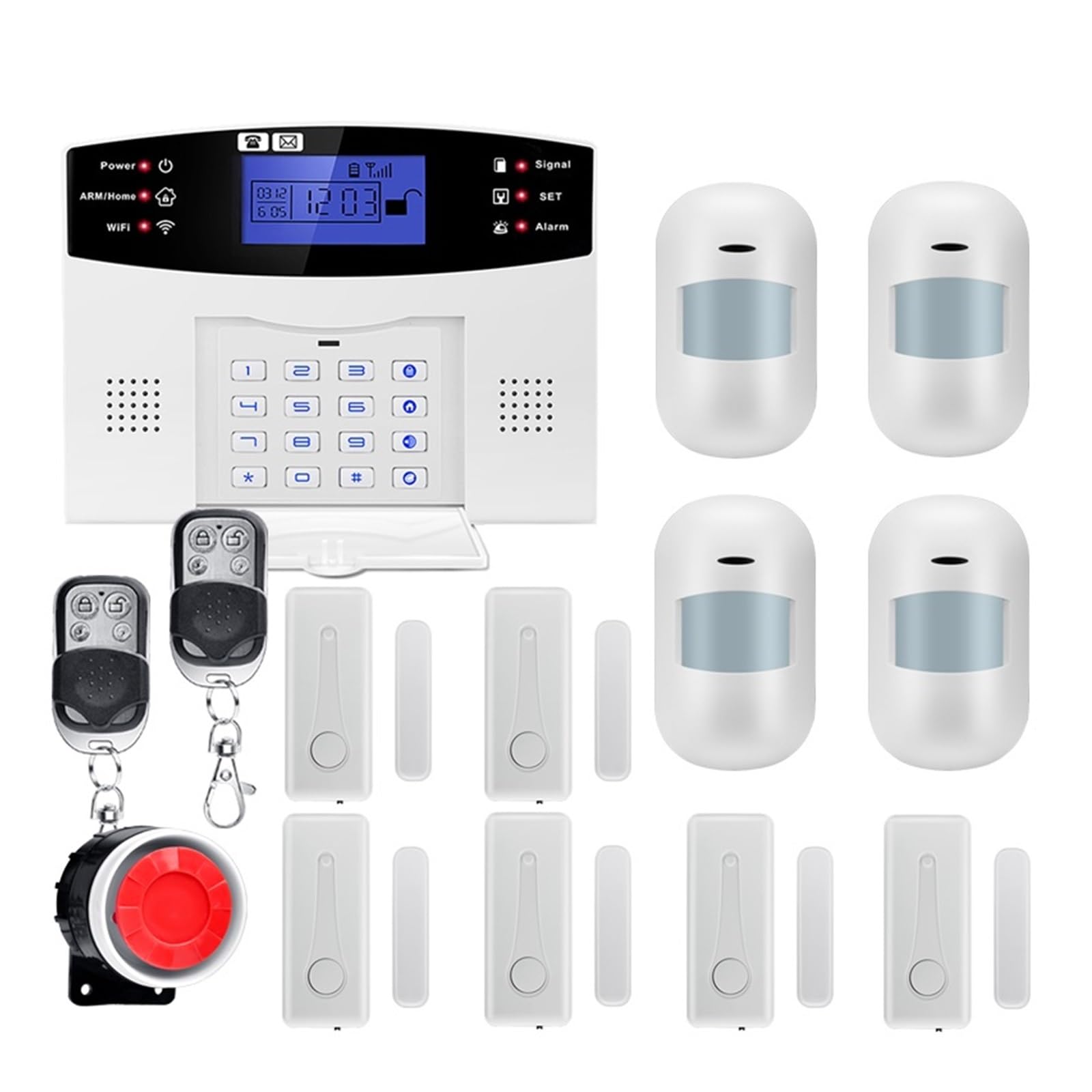 de Alarma de Seguridad for el hogar gsm Tuya App Control Kit de Alarma antirrobo con Sensor de Puerta,FáCil ConfiguracióN Y Uso(G2BT7)