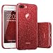 ESR iPhone 7 Plus Case,Glitter Sparkle Bling Case [Three Layer] for Girls Women [Shock-Absorption] for 5.5" iPhone 7 Plus(2016 Release)(Red)