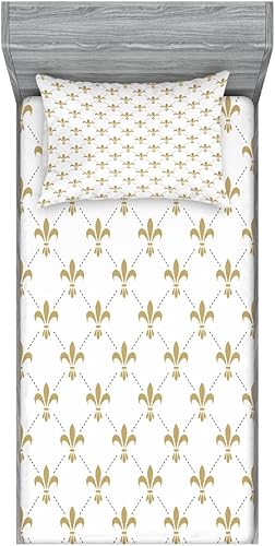 Miniatura 31 de Ambesonne Juego de sábanas bajeras y fundas de almohada, dibujos de aviones antiguos, vuelos clásicos con fechas, estilo vintage, diseño nostálgico,