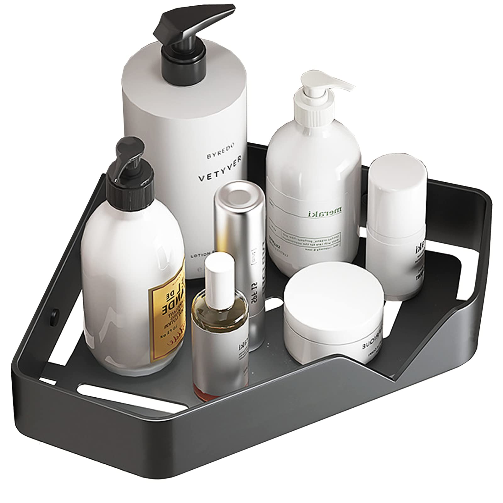 Mensola angolare per doccia, senza fori, supporto per sapone adesivo, in acciaio inox, per shampoo, sapone e gel doccia – ed elegante soluzione per riporre oggetti