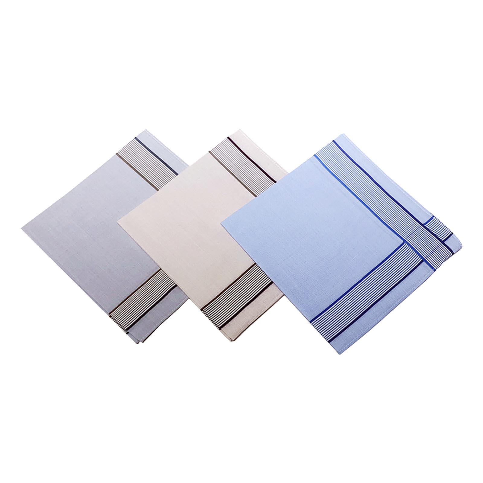 Pocket Square Hankies Kerchief Party Grooms Durable Cotton Men Handkerchiefs Style E 3Pcs-image-30