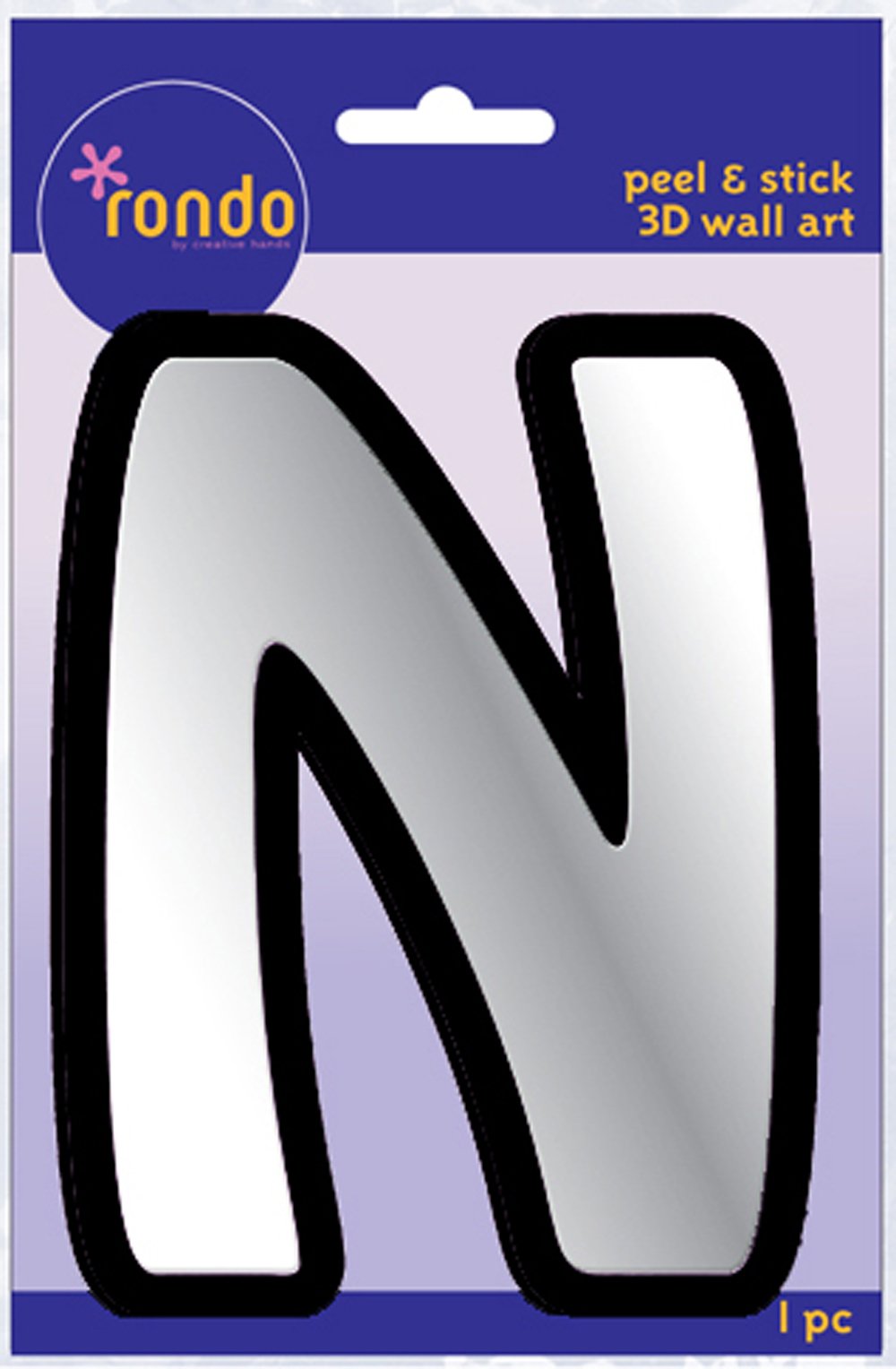 Creative Hands8983 14E Rondo Mirrored Foam Adhesive Sticker, Monogrammed N