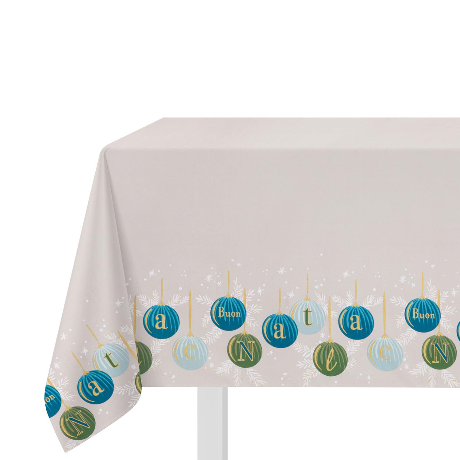 TELAIN Runner natalizio invernale, blu argento, fiocchi di neve, decorazione da tavolo, per cucina, sala da pranzo, fattoria, 33 x 183 cm