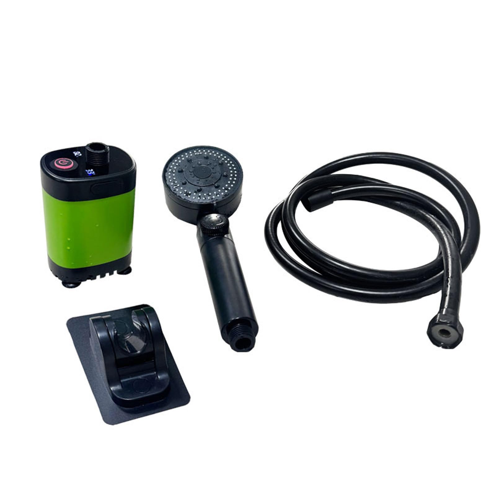 Doccia da campeggio ricaricabile USB compatta con display digitale ABS portatile elettrico per campeggio escursionismo spiaggia ad alta pressione all'aperto