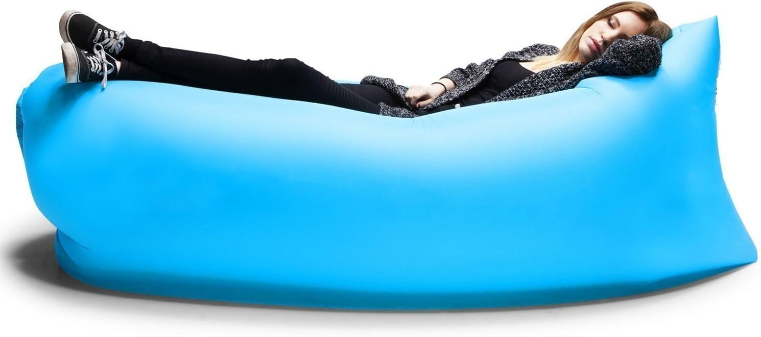 Coofly Inflatable Lounger, Portable Environmental Hangout Nylon Fabric Beach Lounger