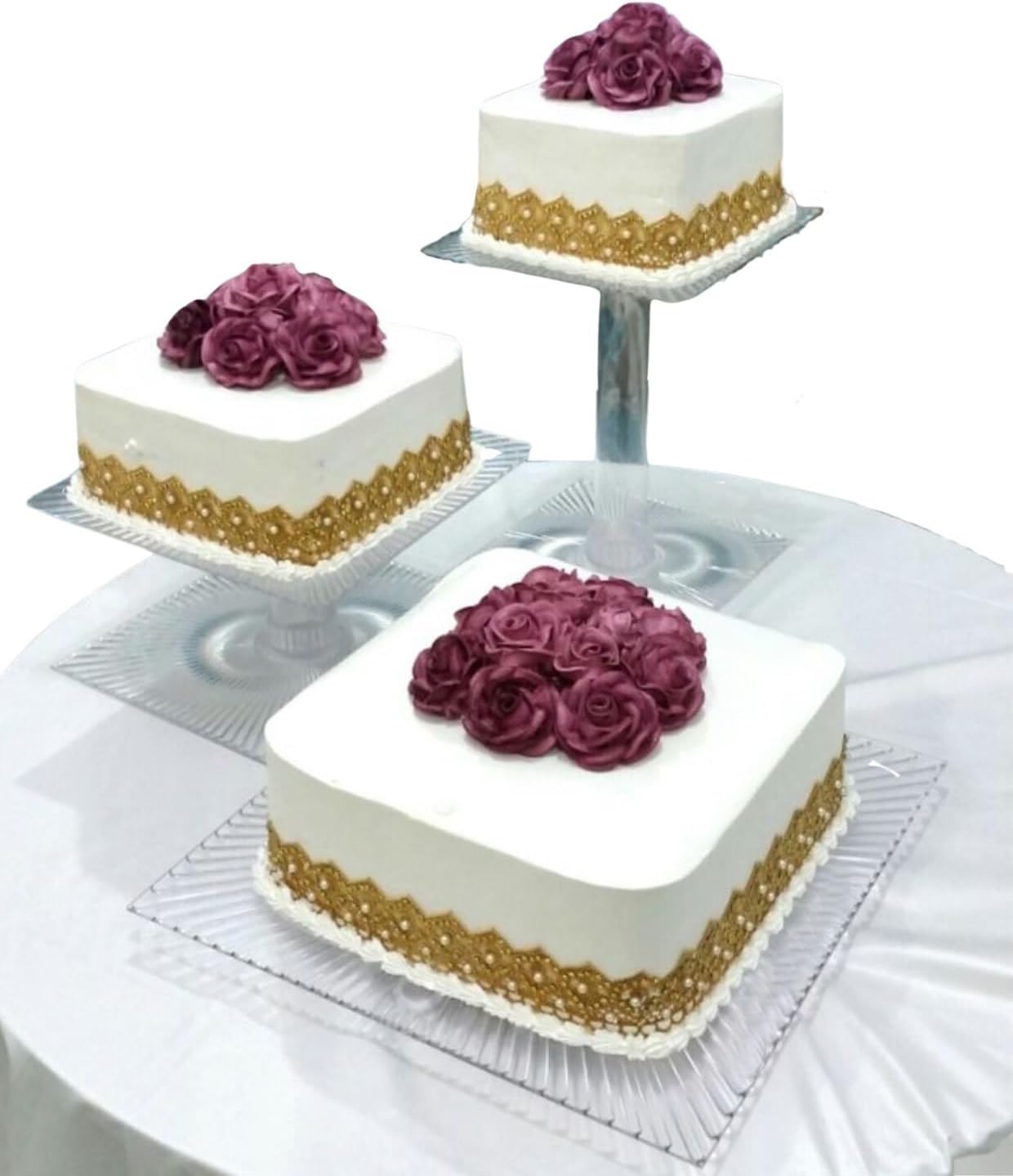3 Tier Cascade Wedding Cake and Cupcake Stand (SQ308)