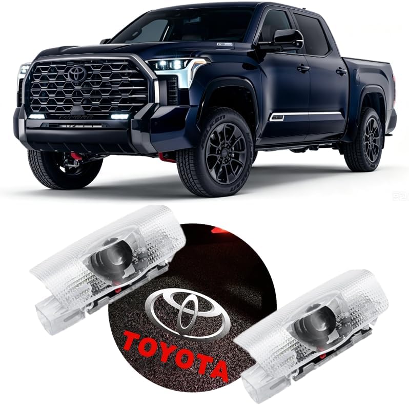 2Pcs Car Door Lights Logo Projector Puddle Light 4K-HD, Ghost Shadow Door Lamp Compatible with Toyota Tundra/4Runner/Sienna/Corolla/Camry/Highlander/Prius/Venza/Sequoia/Crown