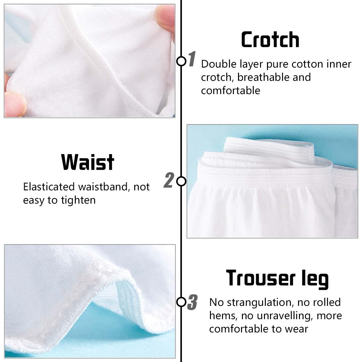 Lot de 8 Slips Jetables Femme en 100% Coton Culottes Jetables Femme Grande Taille sous Vetement Jetable Hopital Maternite Culotte Périodique pour Grossesse Accouchement Voyage Massage, M-4XL