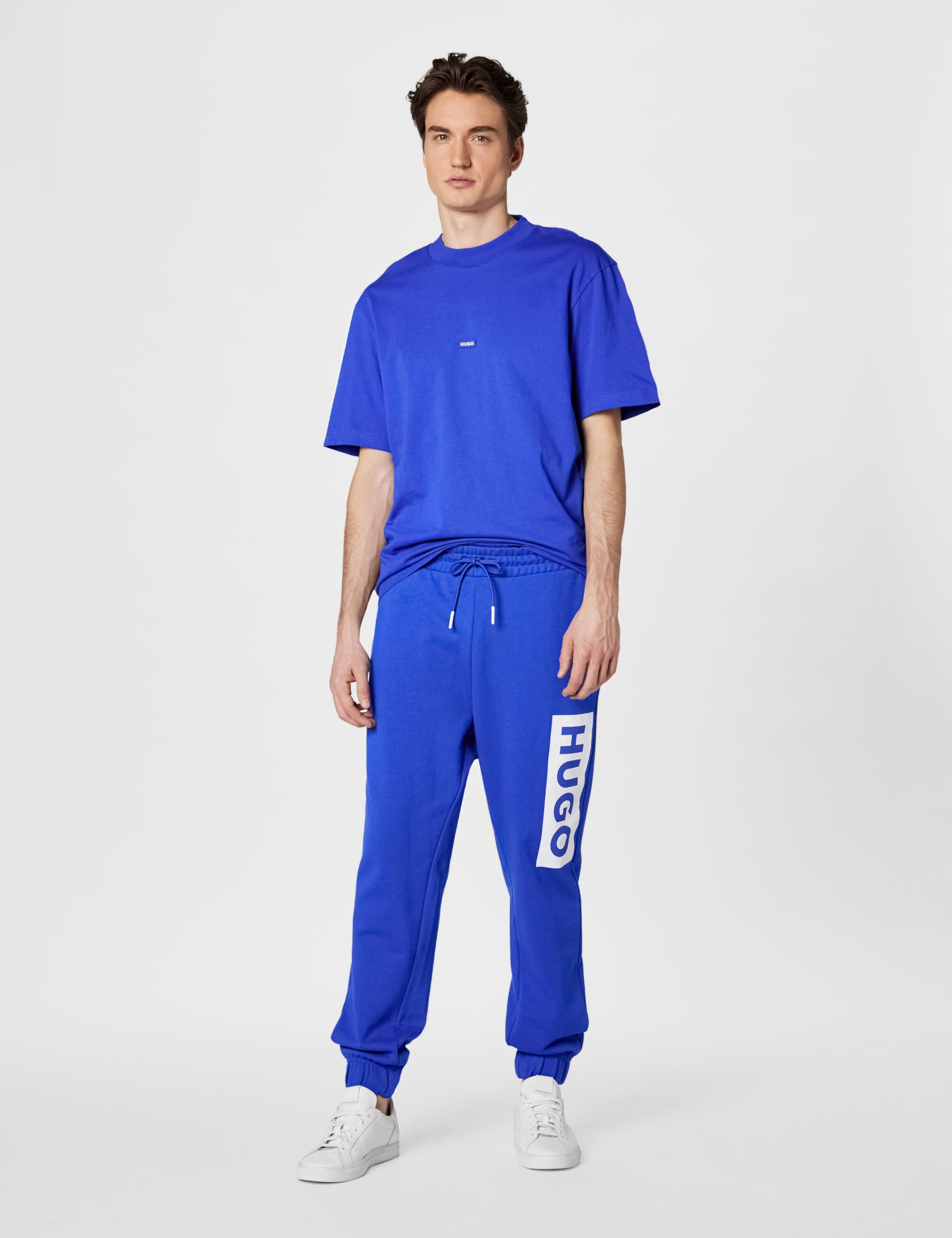 HUGO Vertical Logo Cotton Sweatpants - Spodnie dresowe Mężczyźni