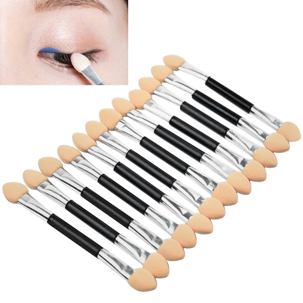 Bluelans 12er Set Doppelseitige Lidschatten-Schwämme – Mit Pinsel, Für Perfektes Make-up
