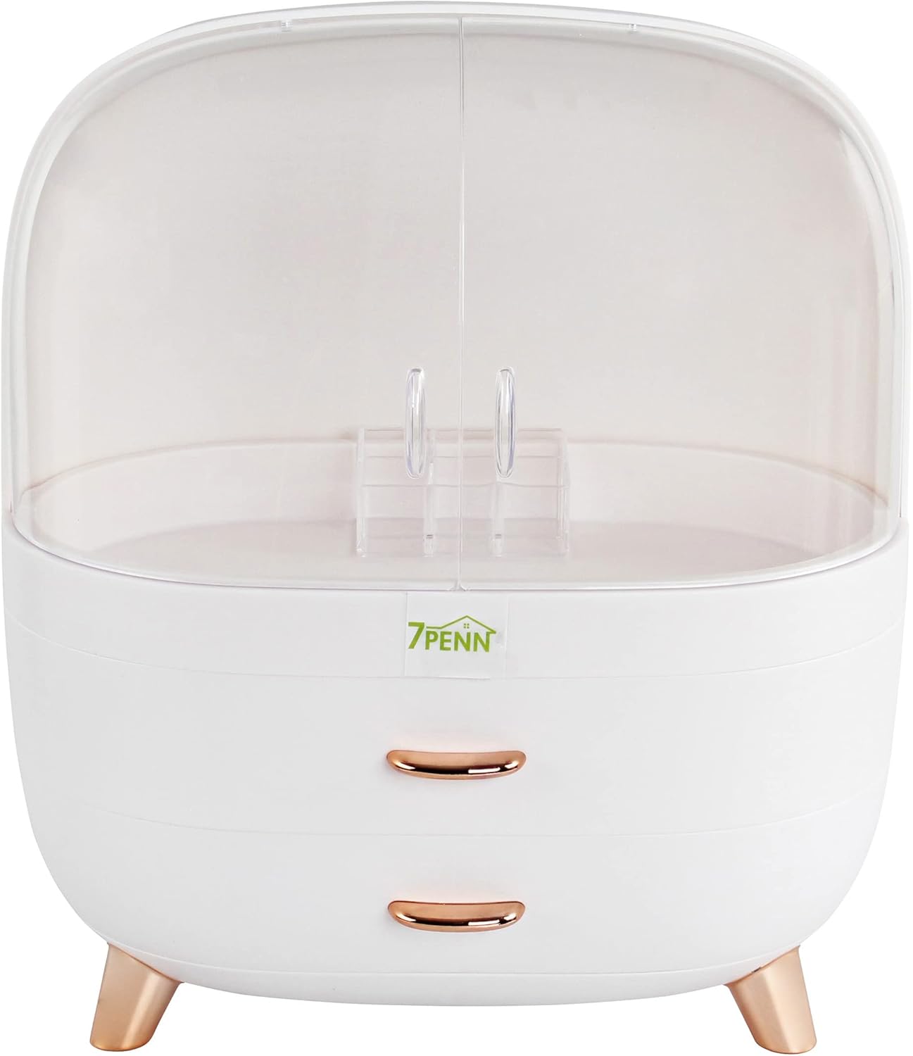 7Penn Large Makeup Organizer Storage Box - Portable Makeup and Skincare Organizer with Drawers, Large Capacity Makeup Organizer Case with Cosmetic Storage Drawers and Cover