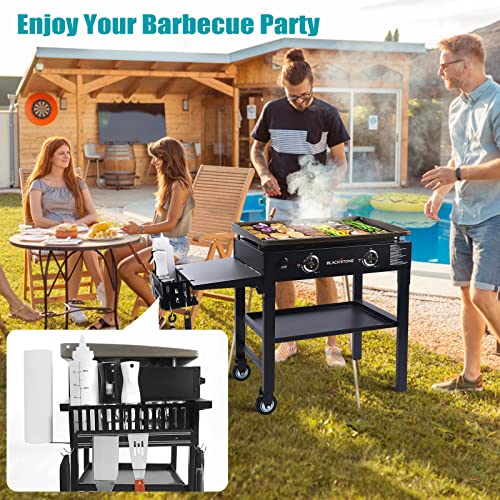 Heatcheer Griddle Caddy For 28"/36" Blackstone Griddles With Magnetic Tool Holder, No Drilling Space Saving Grill Accessories With Paper Towel Holder, Blackstone Griddle Accessories Caddy For Outdoor #TOP6