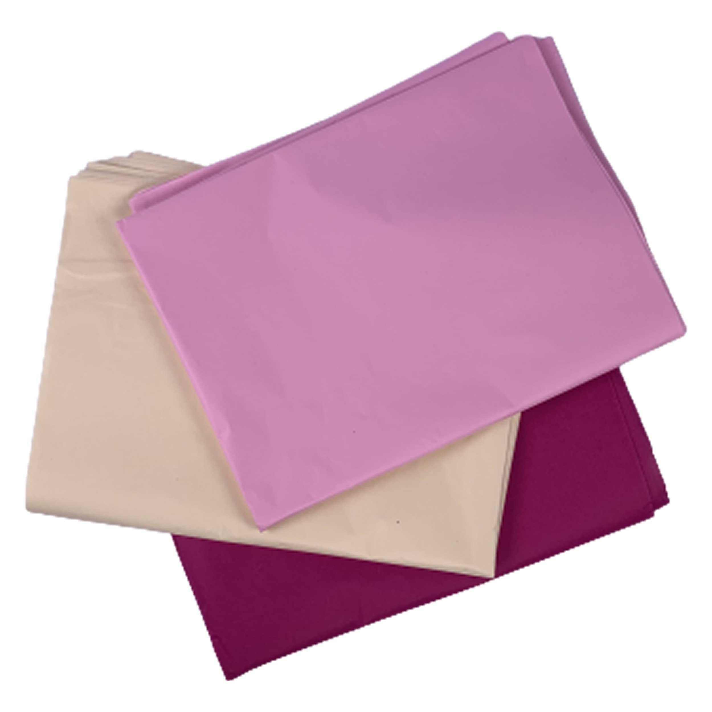 Mother's Day Tissue Paper 20 Sheets for Wrapping Large Sheets of Pale Pink, Bright Pink