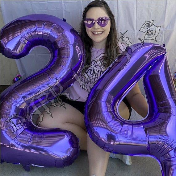Image of Purple Number 6 Balloon 40 Inch, 6th Birthday Party Decorations, Giant 6 Foil Balloon for Party Supplies
