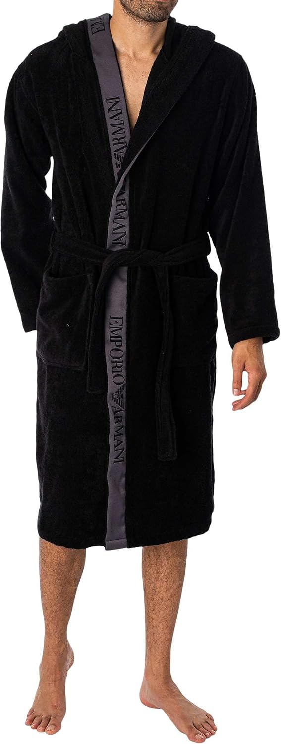 Emporio Armani Men's Micro Sponge Hooded Bathrobe