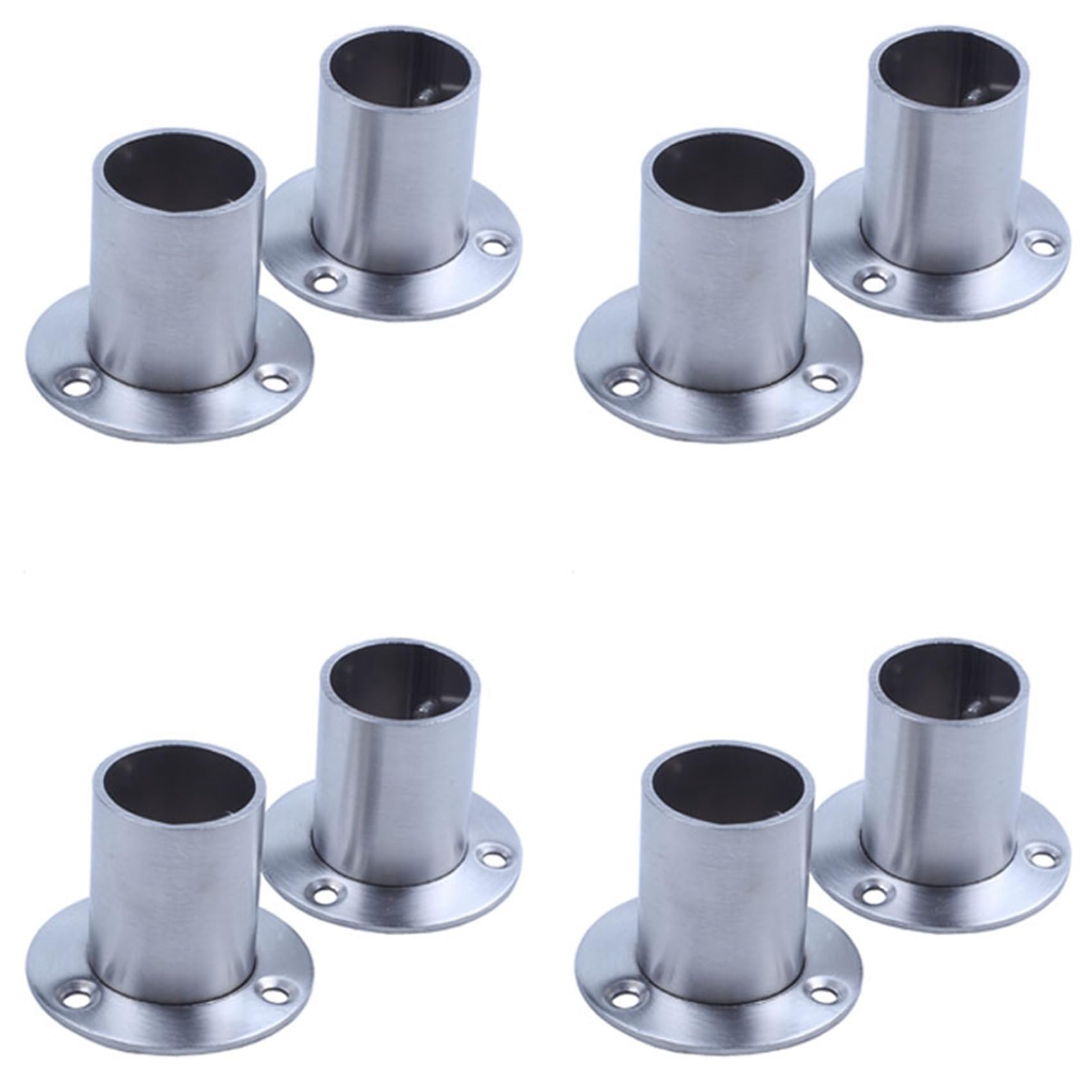 Jnchdghwa Wardrobe 25mm Tube Stainless Steel Rail Rod End Support Bracket 8Pcs