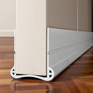 36” Under Door Draft, Door Draught Excluder for Bottom of Doors, PVC Door Seal for Protection from Sound, Cold, Moisture and Insects, (White)